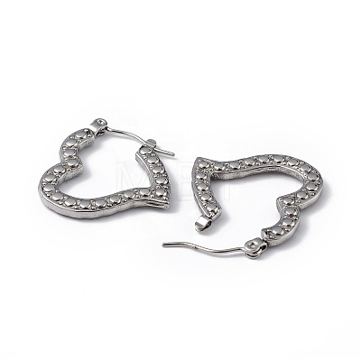 304 Stainless Steel Heart Hoop Earrings for Women EJEW-I284-12P-1