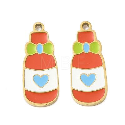 304 Stainless Steel Enamel Pendants STAS-G360-04G-05-1