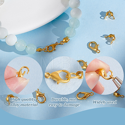 Zinc Alloy Lobster Claw Clasps & Brass End Bead Tips & Jump Rings Findings Kits DIY-GO0002-21G-1