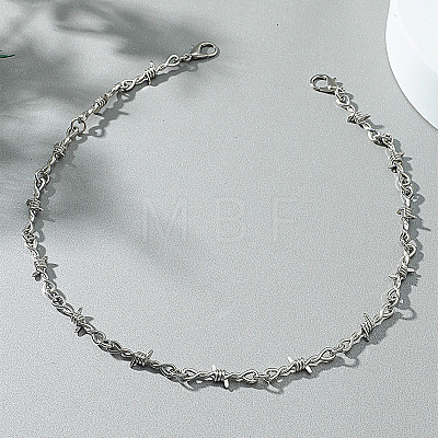 Alloy Barbed Wire Link Chain Necklaces FS-WG27EAE-01-1