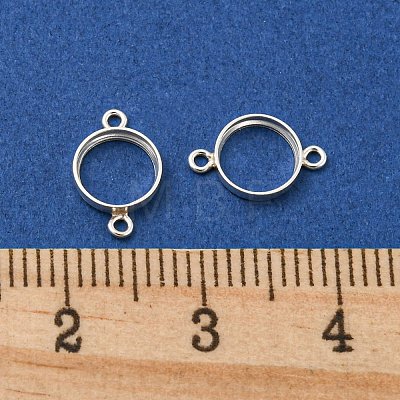 Rack Plating 925 Sterling Silver Cabochon Connector Settings STER-NH0001-41B-S-1