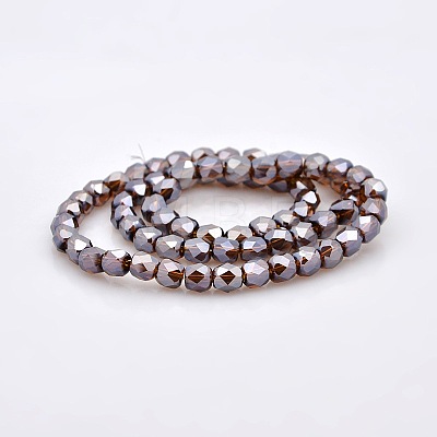Pearl Luster Plated Glass Faceted Drum Beads Strands GLAA-A032-4mm-PL04-1