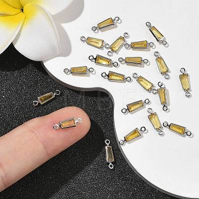 SHEGRACE Brass Pave Cubic Zirconia Trapezoid Connector Charms XGRQ2O984-444C-P-1