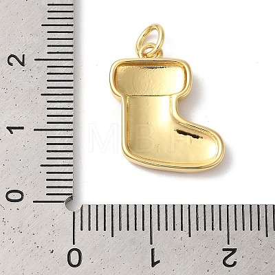 Christmas Rack Plating Brass Enamel Pendants KK-Z056-51G-1