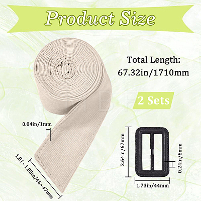 2Pcs Tie a Knot Polyester Waist Belt with Plastic Buckle AJEW-GF0014-53C-1