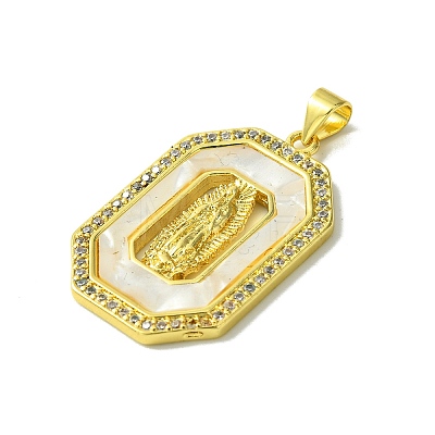 Real 18K Gold Plated Brass Micro Pave Cubic Zirconia Pendants KK-H472-14G-13-1