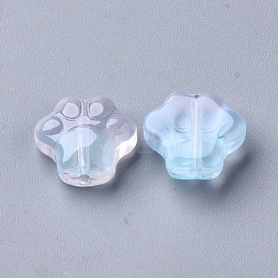 Two Tone Transparent Spray Painted Glass Beads X-GGLA-S054-008D-03-1