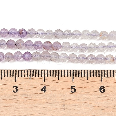 Natural Purple Phantom Quartz Purple Lodolite Quartz Beads Strands G-B175-D07-3mm-1