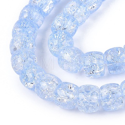 Crackle Transparent Glass Beads Strands GLAA-N069-03A-03-1