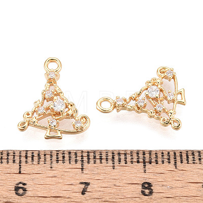 Brass Micro Pave Cubic Zirconia Charms KK-N263-146A-G-1