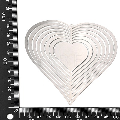 Heart 201 Stainless Steel 3D Rotating Hanging Wind Spinner STAS-C166-03B-P-1