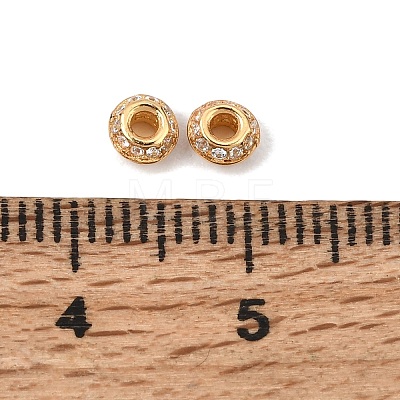925 Sterling Silver Micro Pave Clear Cubic Zirconia Spacer Beads SE-CBAF1B2-18A-G-1