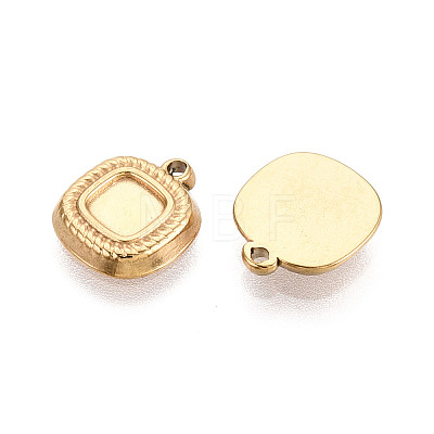 304 Stainless Steel Pendant Cabochon Settings STAS-T067-66G-1