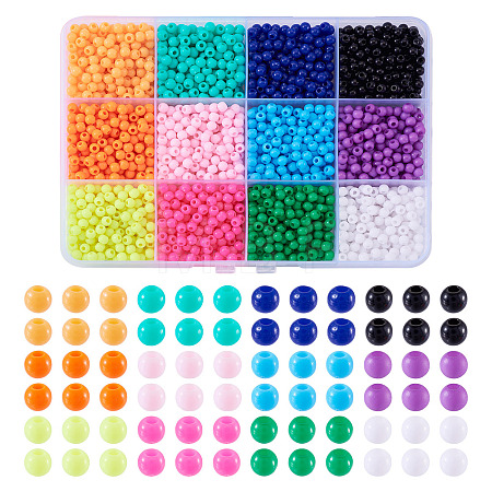 72G 12 Colors Opaque Acrylic Beads SACR-TA0001-54-1