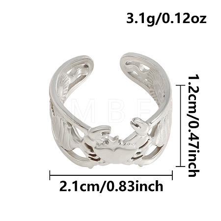 Ocean Animals 304 Stainless Steel Cuff Open Rings OU3325-4-1