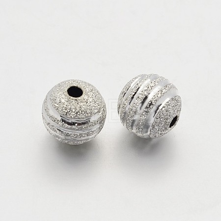 Textured Round Brass Beads LS-KK-N0061-01S-6mm-1