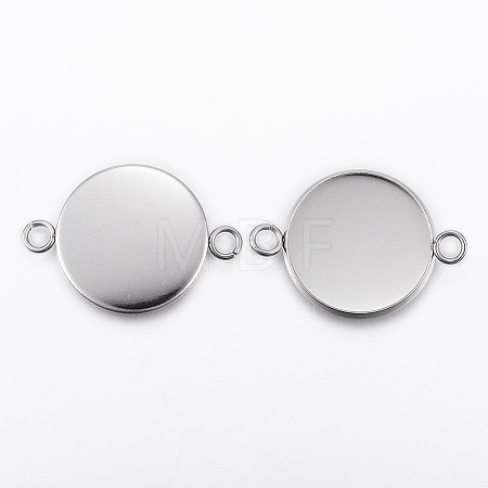 Non-Tarnish 304 Stainless Steel Cabochon Connector Settings X-STAS-E146-19P-20mm-1