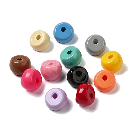 Opaque Baking Paint Acrylic Beads MACR-G064-01-1