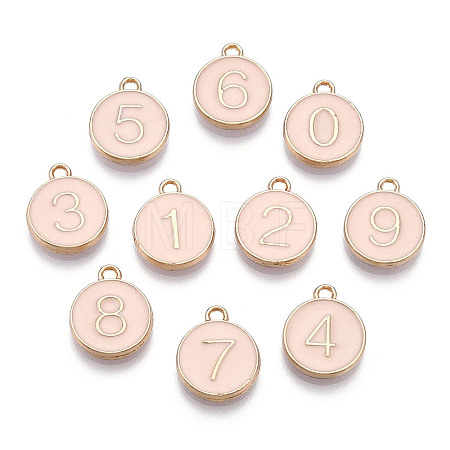 Light Gold Plated Alloy Enamel Charms ENAM-T010-04G-1