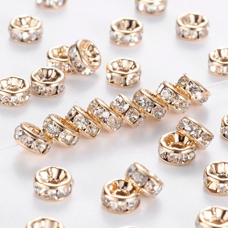 Brass Rhinestone Spacer Beads RB-A014-Z5mm-01LG-NF-1