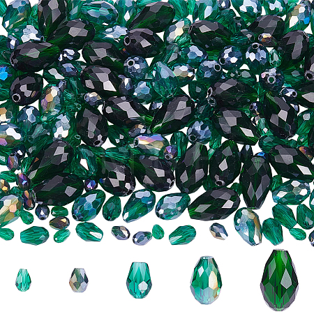 280Pcs 6 Styles Faceted Glass Beads Strands GLAA-SC0003-54-1