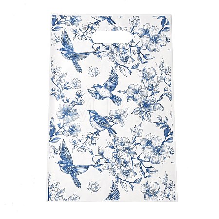 Chinoiserie Floral Printed Plastic Gift Storage Tote Bags PL-CBAAD12-02-1