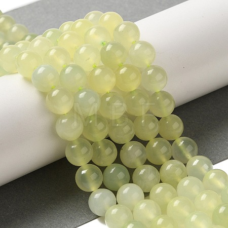Natural New Jade Round Beads Strands G-L348-01-8mm-1