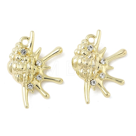 Alloy Rhinestone Pendants FIND-L025-08G-1