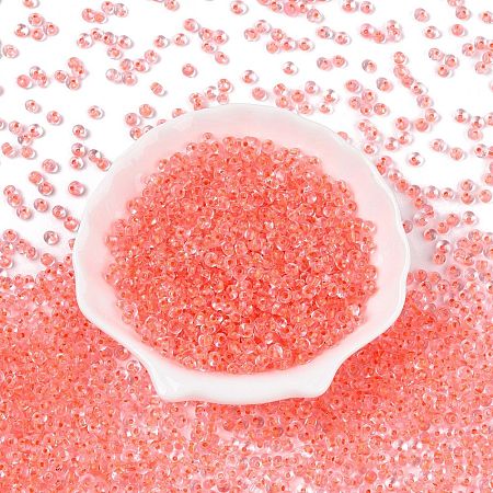 6/0 Inside Colours Transparent Glass Seed Beads SEED-T007-07H-1