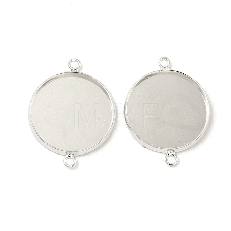 Flat Round Brass Connector Cabochon Settings KK-K414-13C-S-1