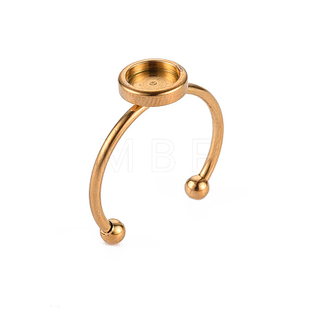 201 Stainless Steel Cuff Ring Findings STAS-S080-042B-G-1