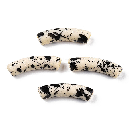 Opaque Spray Painted Acrylic Beads MACR-S372-002F-B08-1