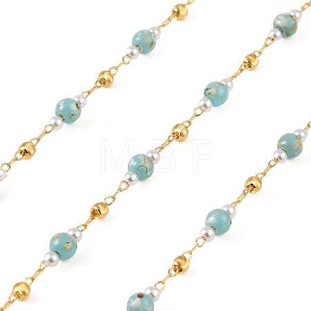Handmade Brass Glass Beaded Chains GL-CBA1C06-10G-1