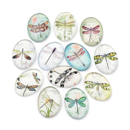 Flatback Glass Cabochons GGLA-S034-25x18-007-1