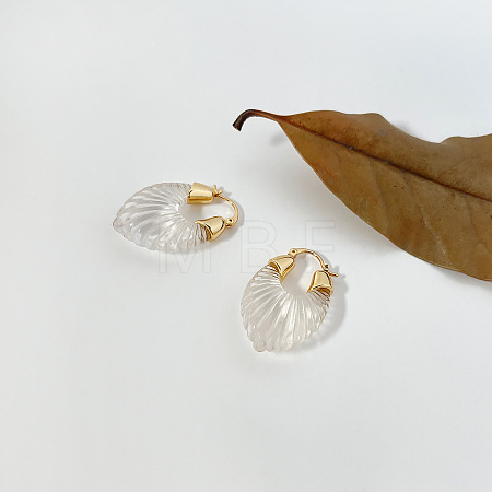 Resin & Brass Hoop Earrings WGAB1C5-04-1