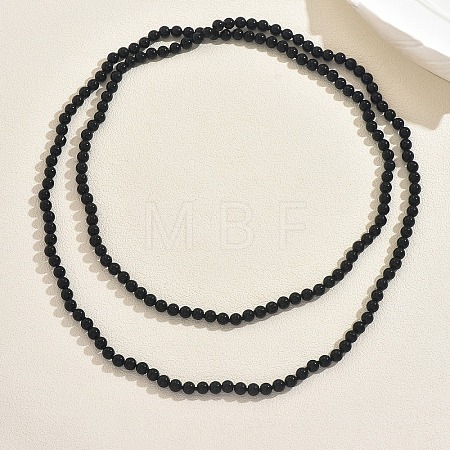 French Style 8MM Round Plastic Imitation Pearl Beaded Long Necklaces for Women EA7399-1-1