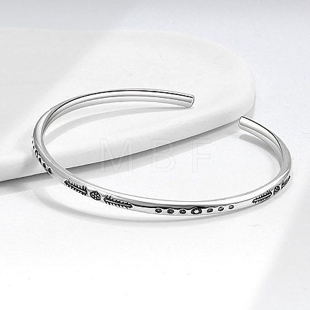 Engraved Brass Cuff Bangles for Women Men FS-WG01448-01-1