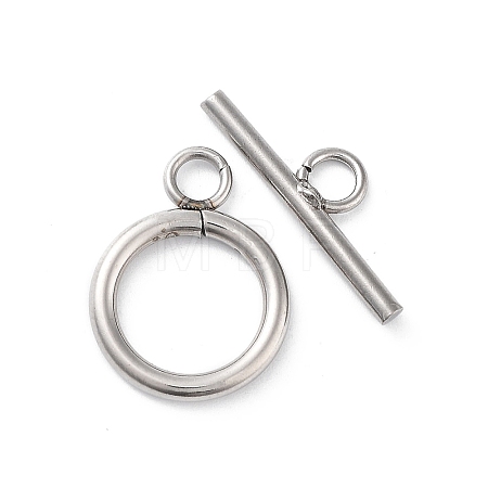 Non-Tarnish 304 Stainless Steel Ring Toggle Clasps X1-STAS-A092-09H-P-1