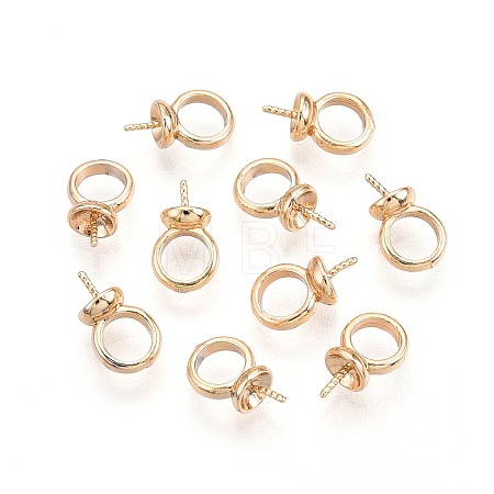 Brass Screw Eye Peg Bails Charms KK-T056-104G-NF-1