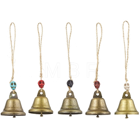 Iron Bell Pendant Decorations HJEW-JM02173-1