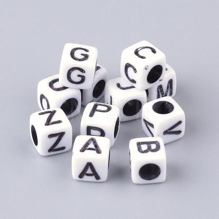 Opaque Horizontal Hole Acrylic Beads SACR-Q188-02-1