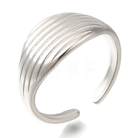 304 Stainless Steel Cuff Rings for Women RJEW-Z074-22P-1