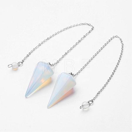 Opalite Hexagonal Pointed Dowsing Pendulums G-D847-05-1