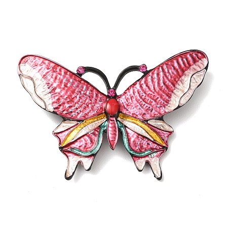 Butterfly Alloy Enamel & Rhinestone Brooches AL-CBABC7F-01EB-01-1