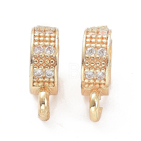 Brass Micro Pave Clear Cubic Zirconia Tube Bails ZIRC-K086-30LG-1