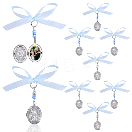 9Pcs 316 Surgical Stainless Steel Locket Pendants PALLOY-ME00040-1