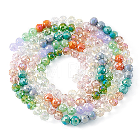 3 Colors 3 Strands Electroplate Glass Beads Strands EGLA-TA0013-51A-1