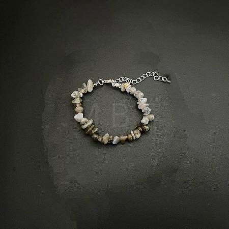 Natural Feldspar Chip Beaded Bracelets for Women IW6789-38-1
