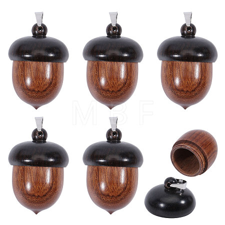 5Pcs Wood Pendants PALLOY-CA00036-1