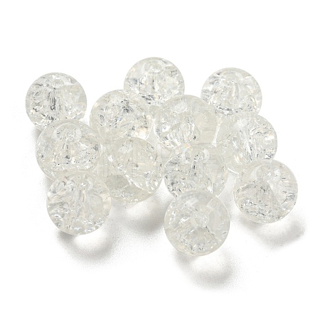 Transparent Spray Painting Crackle Glass Beads GLAA-L046-01B-22-1